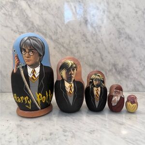 Handcrafted Wooden Harry Potter Nesting Dolls – 5 Pc Matryoshka Set